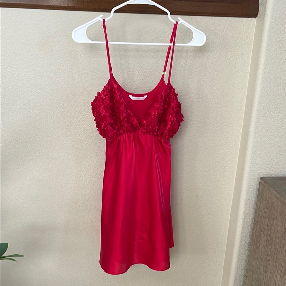 Red Flora Slip Lingerie